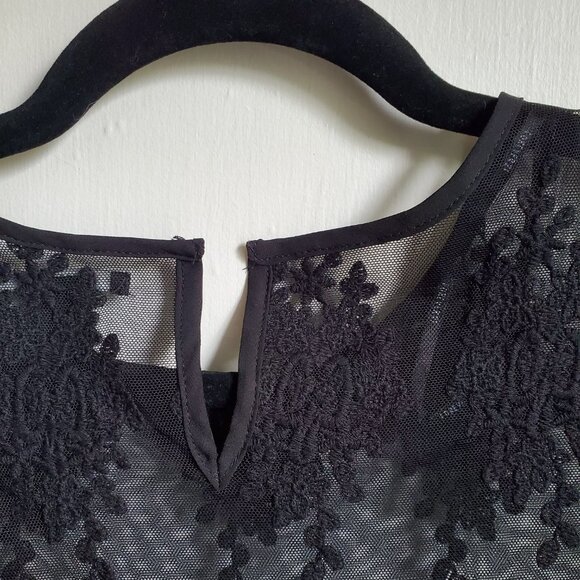 Forever 21 black embroidered mesh blouse - Picture 5 of 5